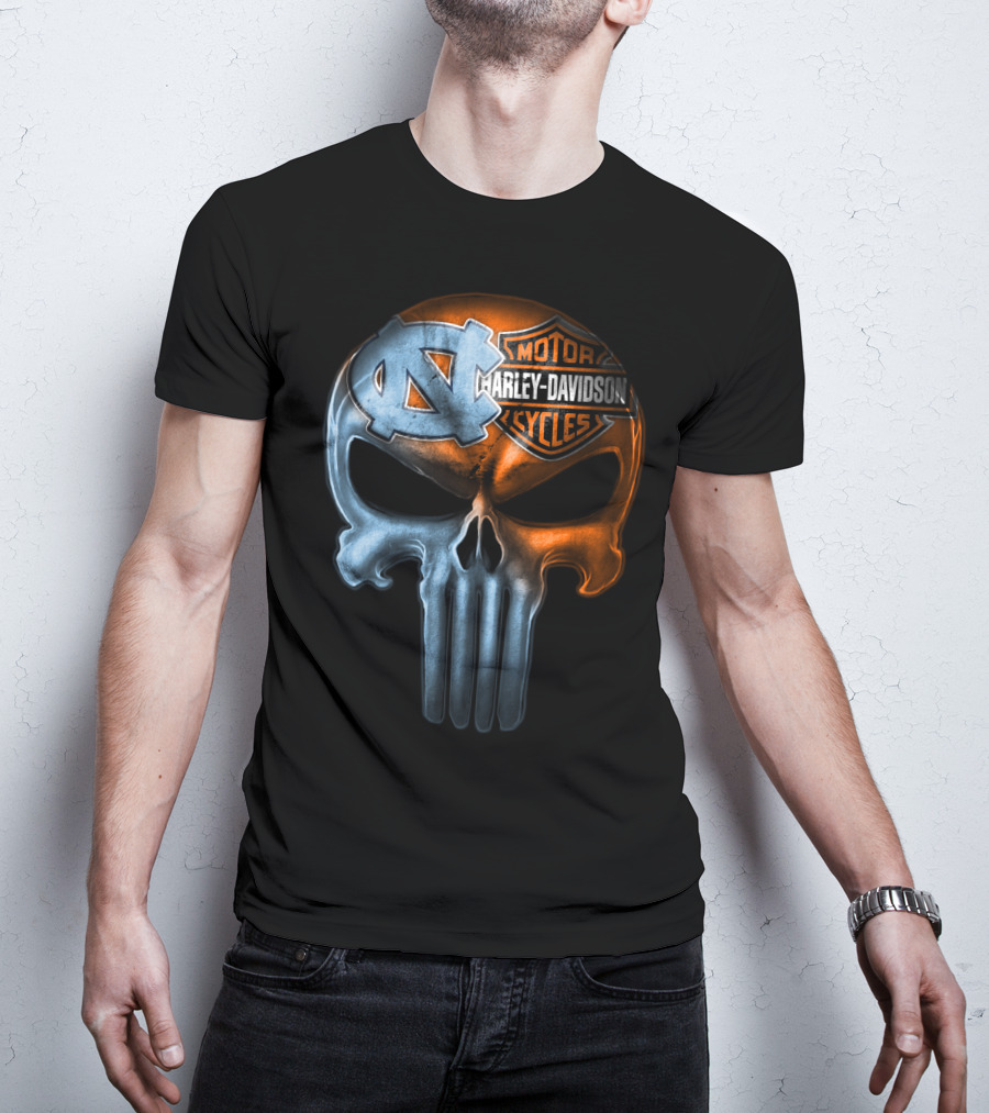 North Carolina Harley Davidson Punisher Skull T-Shirt