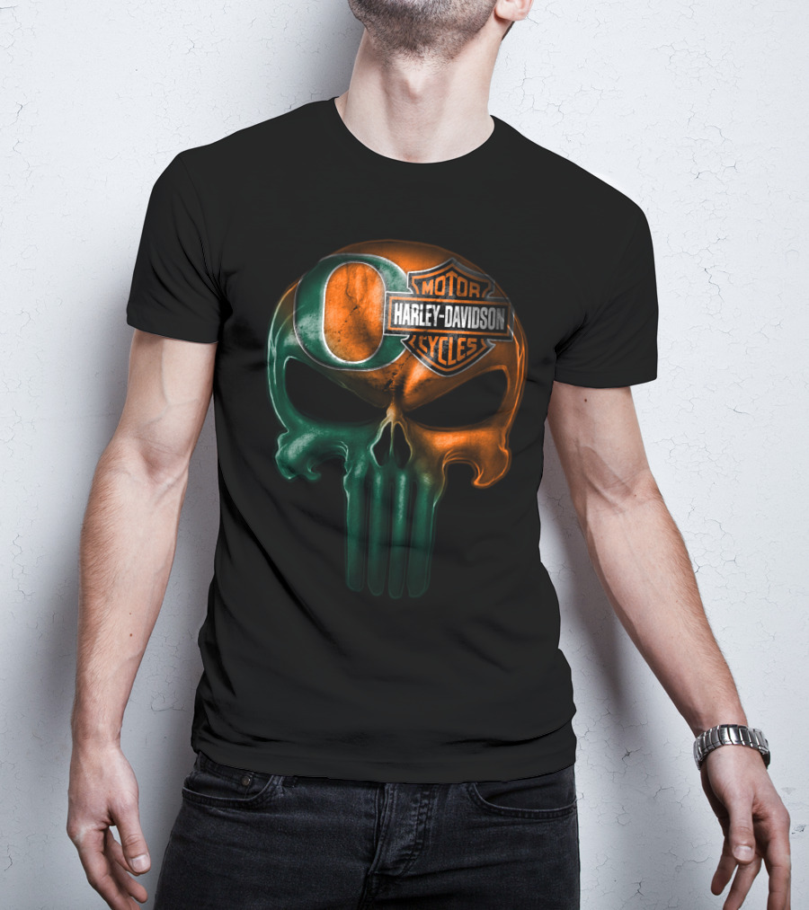 Oregon Harley Davidson Punisher Skull 35Ahl T-Shirt
