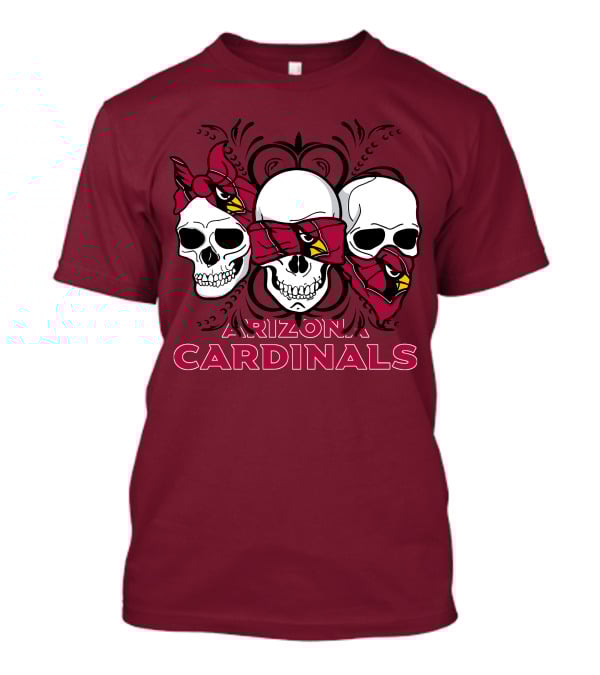 Arizona Cardinals Three Skulls T-Shirt