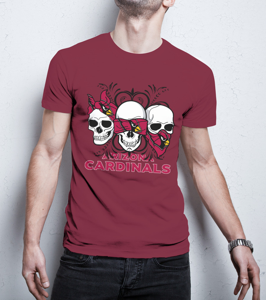 Arizona Cardinals Three Skulls T-Shirt