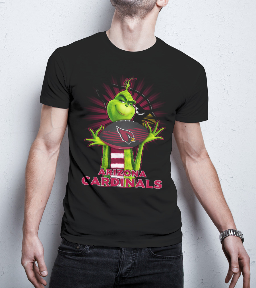 Grinch Holding Arizona Cardinals Football T-Shirt