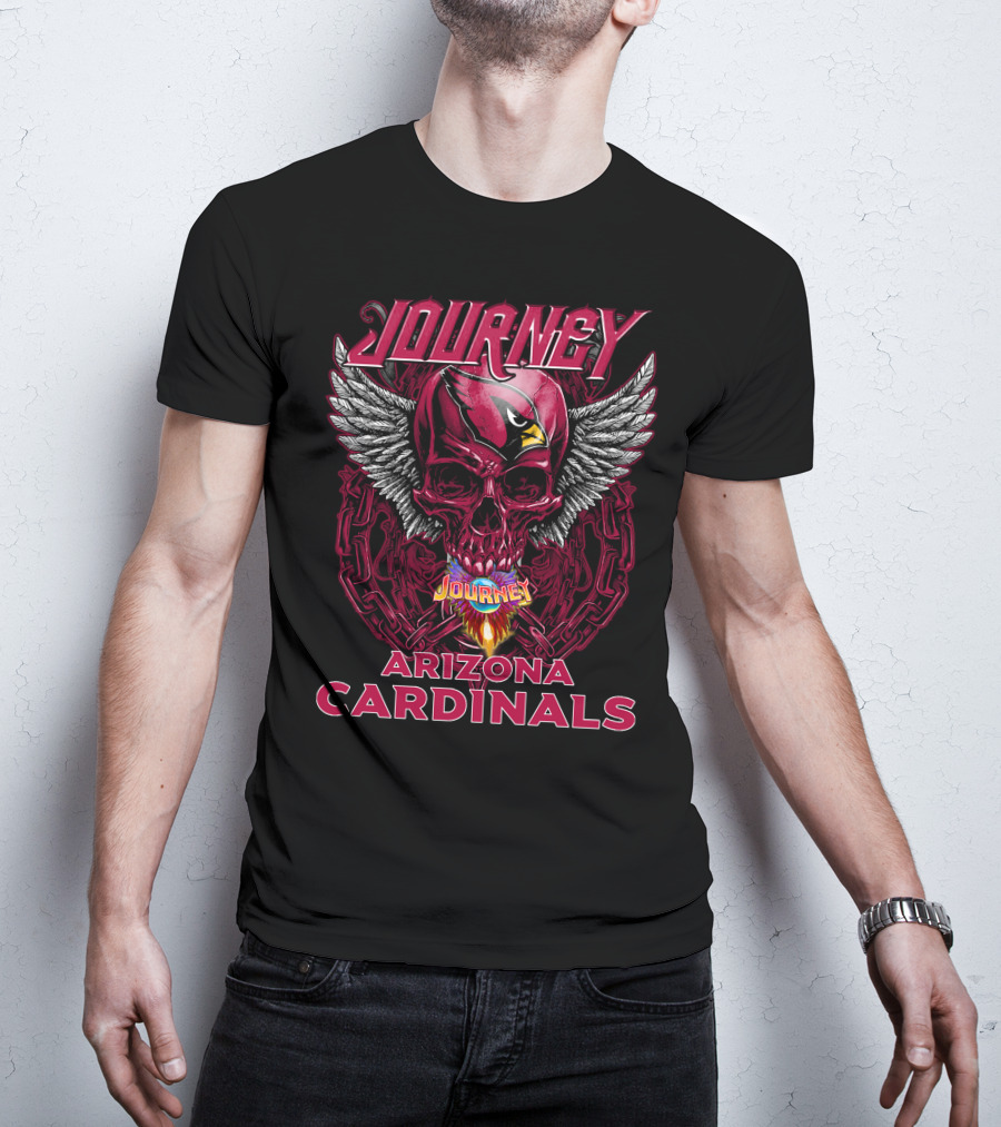 Journey Arizona Cardinals Skull Wings Chain T-Shirt