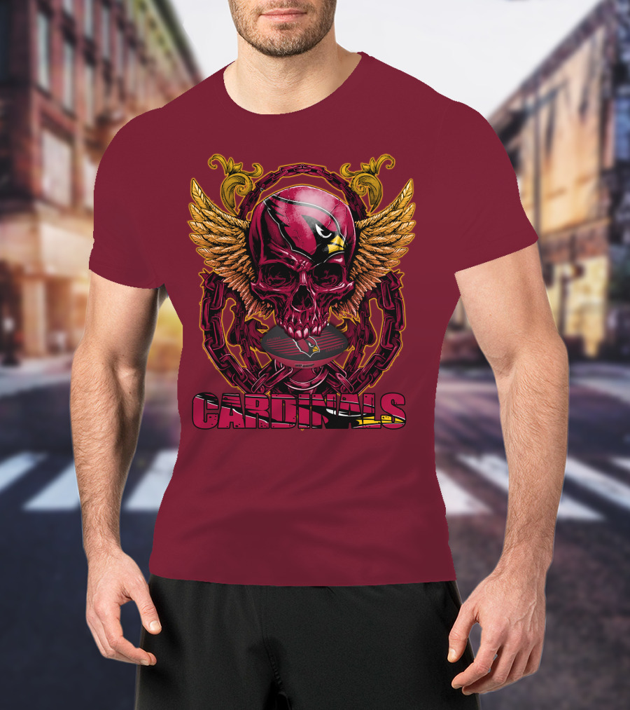 Arizona Cardinals Skullfb Winged Helmet Edition T-Shirt
