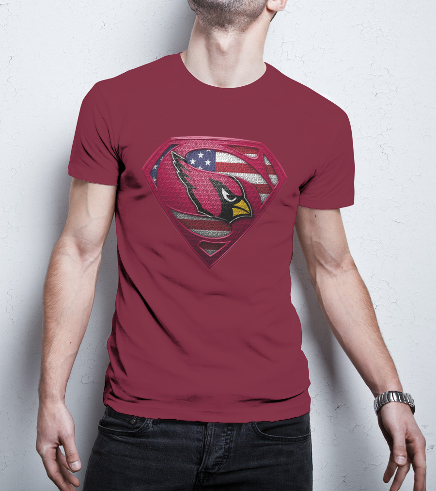 Arizona Cardinals Superman American Flag T-Shirt