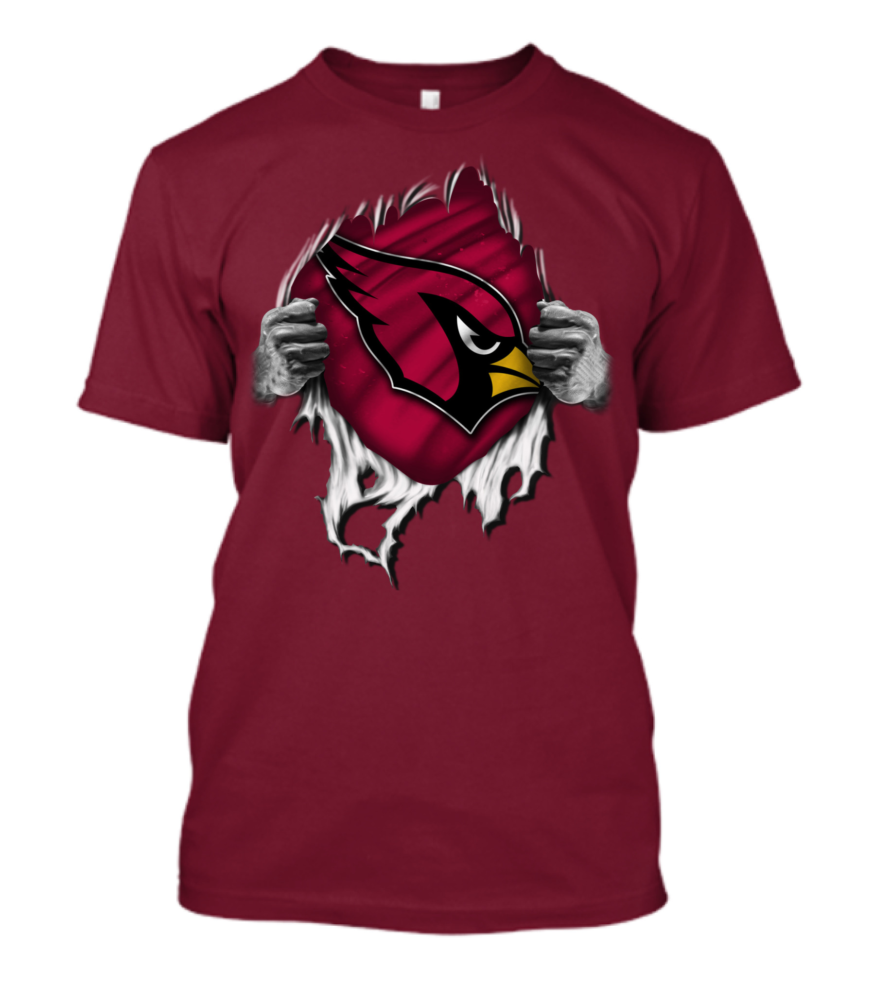 Torn Arizona Cardinals Emblem Revealed By Hands T-Shirt