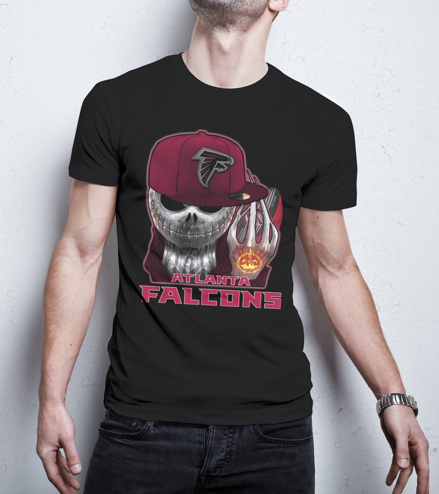 Jackskull Atlanta Falcons Halloween Football Skull T-Shirt