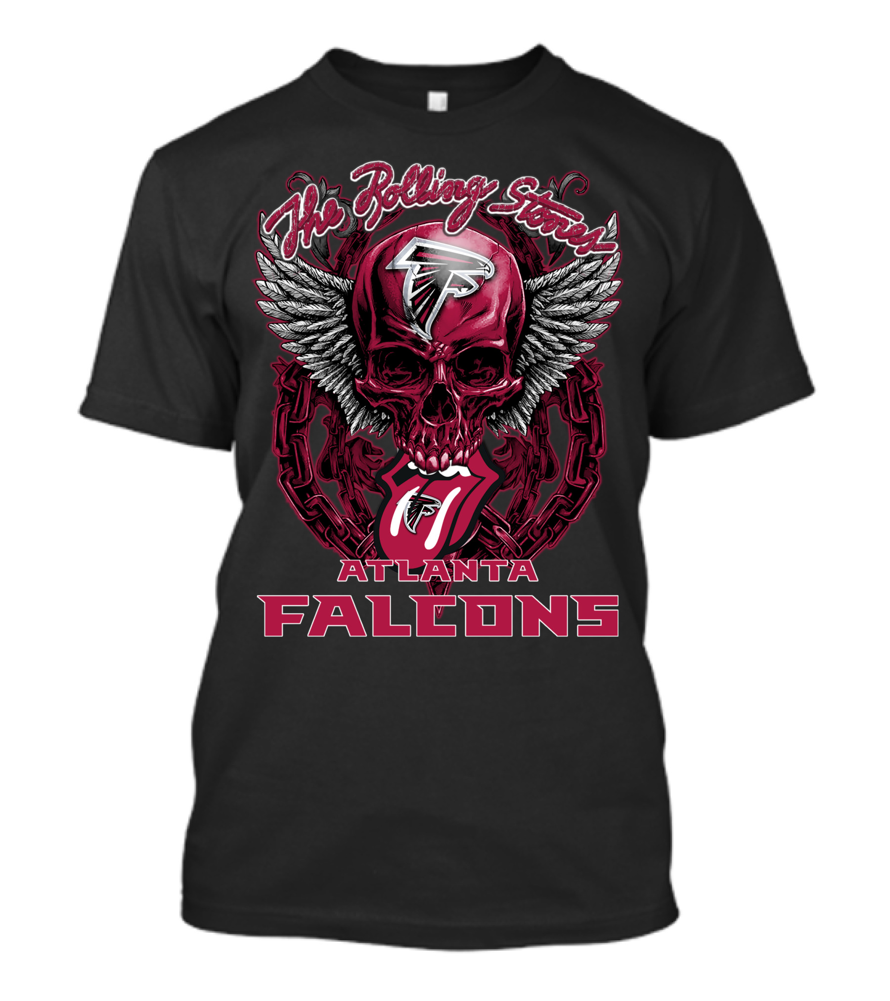The Rolling Stones Atlanta Falcons Skull With Wings And Tongue T-Shirt