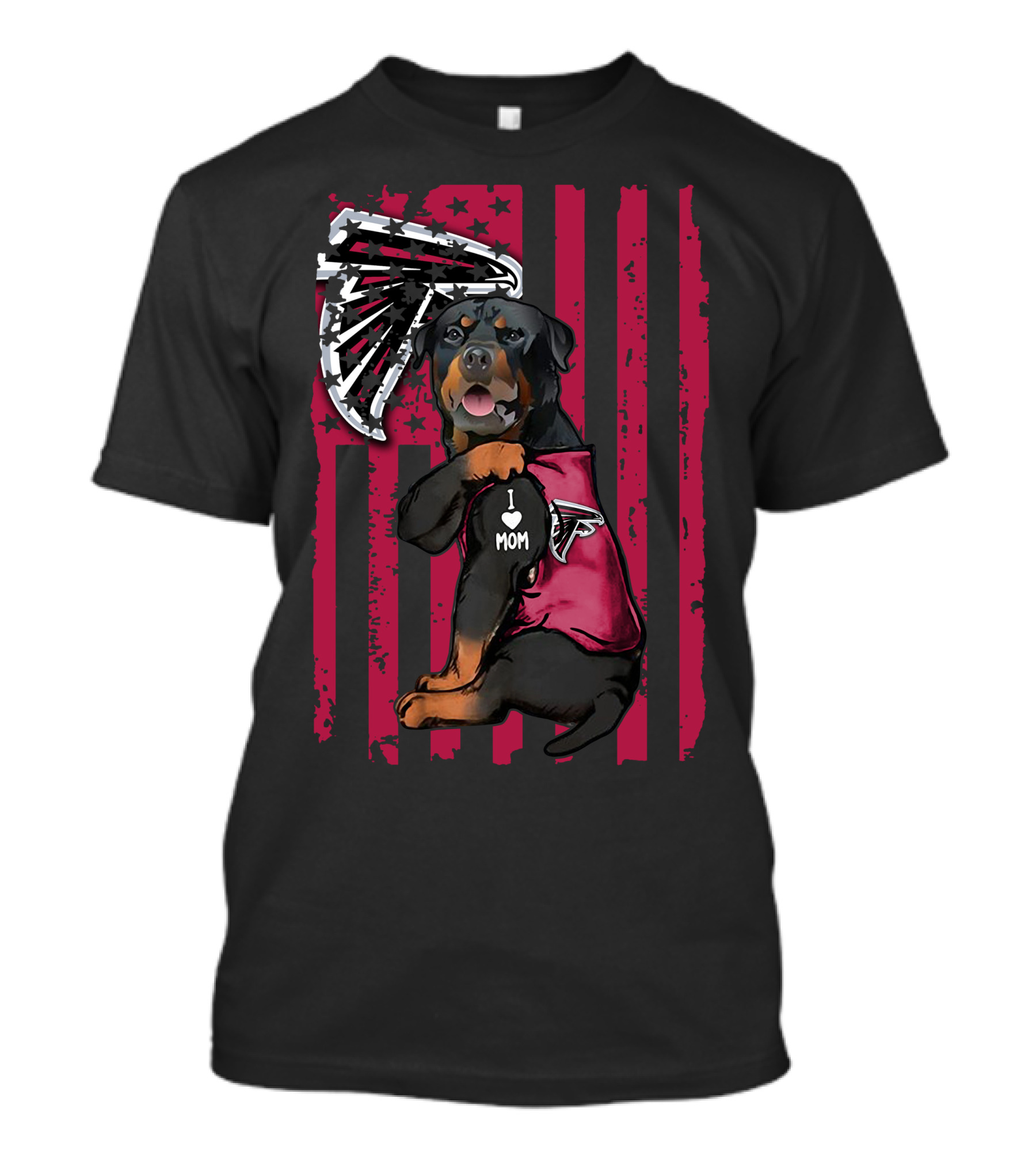 Atlanta Falcons Rottweiler I Love Mom T-Shirt