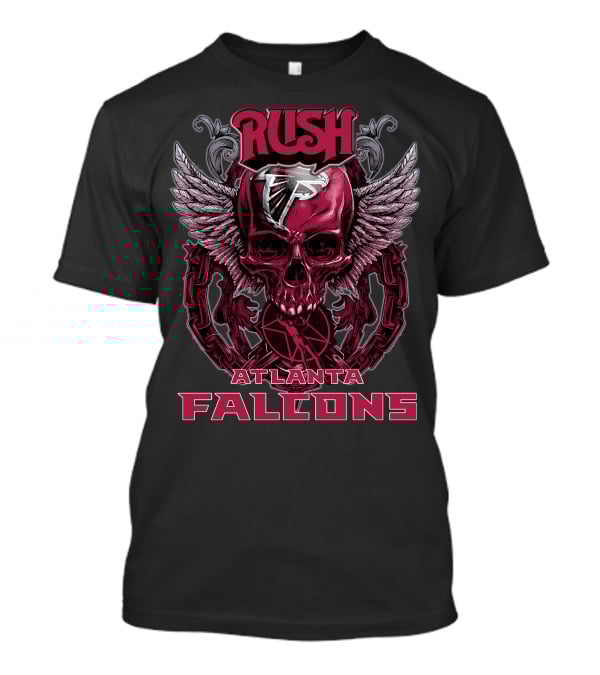 Rush Atlanta Falcons Skull Wings Emblem T-Shirt