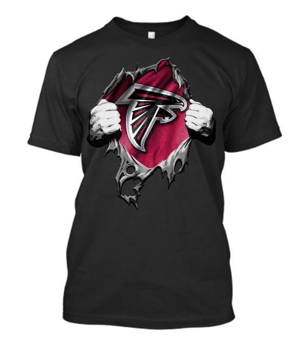 Torn Ripped Atlanta Falcons Emblem NFL T-Shirt