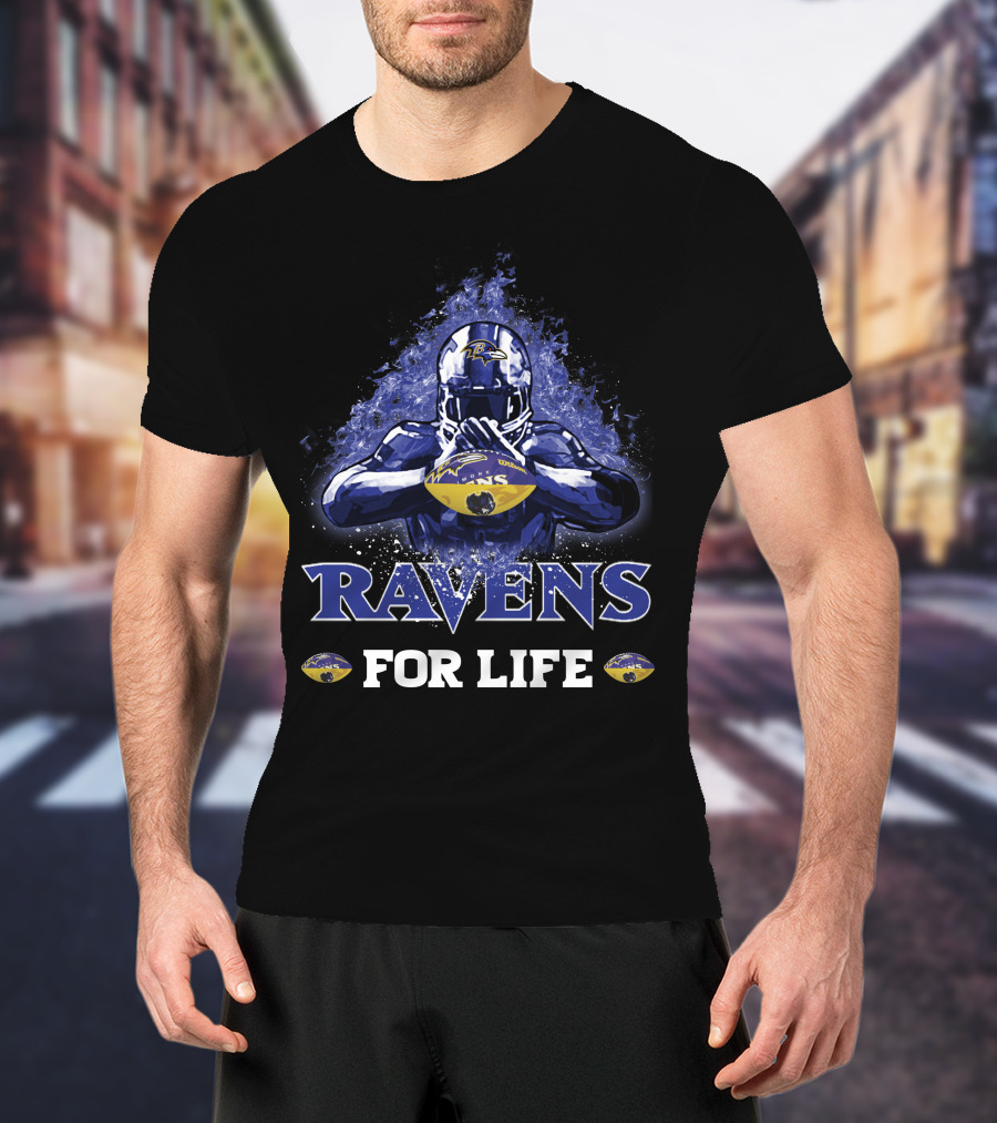 Ravens For Life Baltimore Football Fan T-Shirt