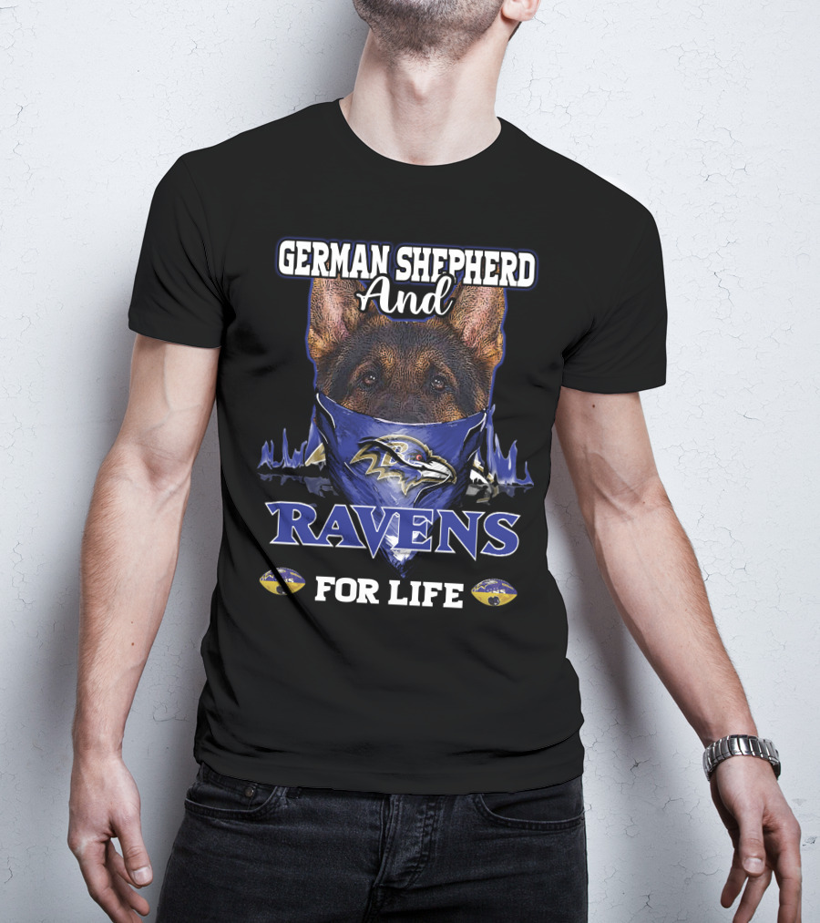 German Shepherd And Ravens For Life T-Shirt