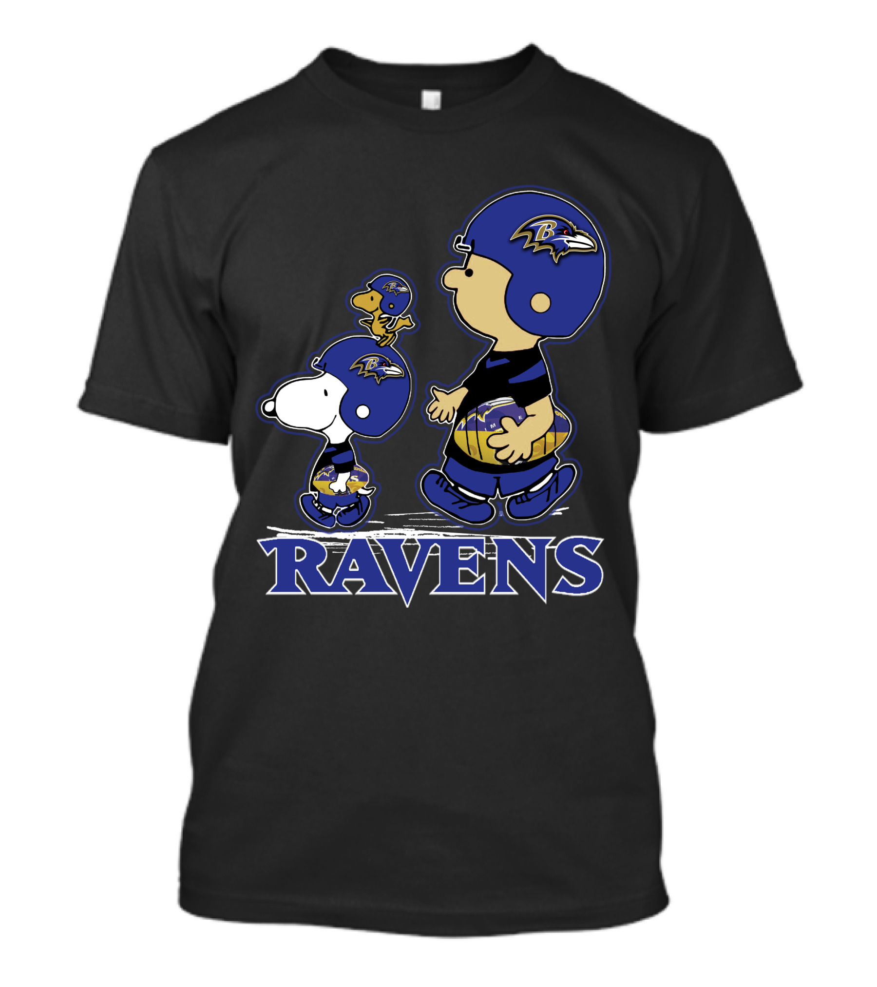Snoopy Woodstock Baltimore Ravens Football Peanuts T-Shirt