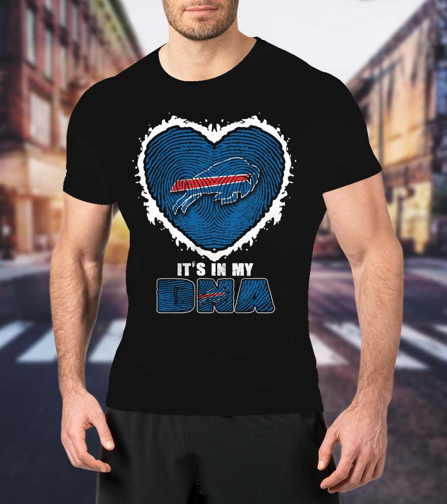 Buffalo Bills It's In My DNA Heart Fingerprint T-Shirt
