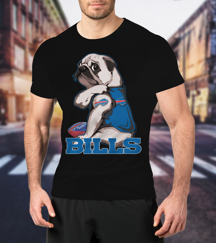 Pug Bills Buffalo Bills Football Team Fan T-Shirt