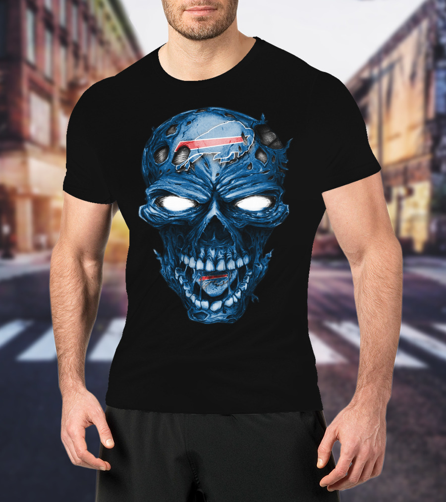 Skull With Buffalo Bills T-Shirt