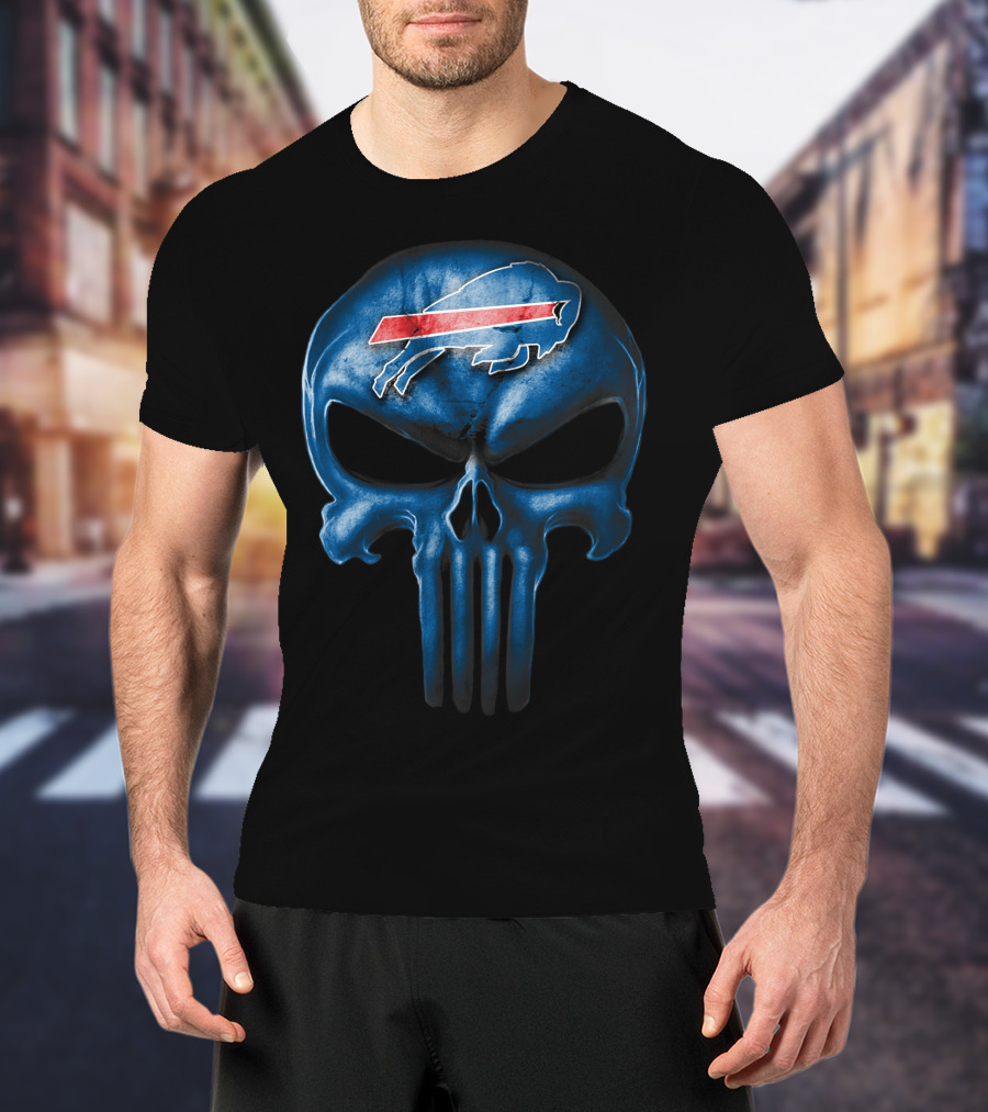 Buffalo Bills Skull Logo Fusion T-Shirt