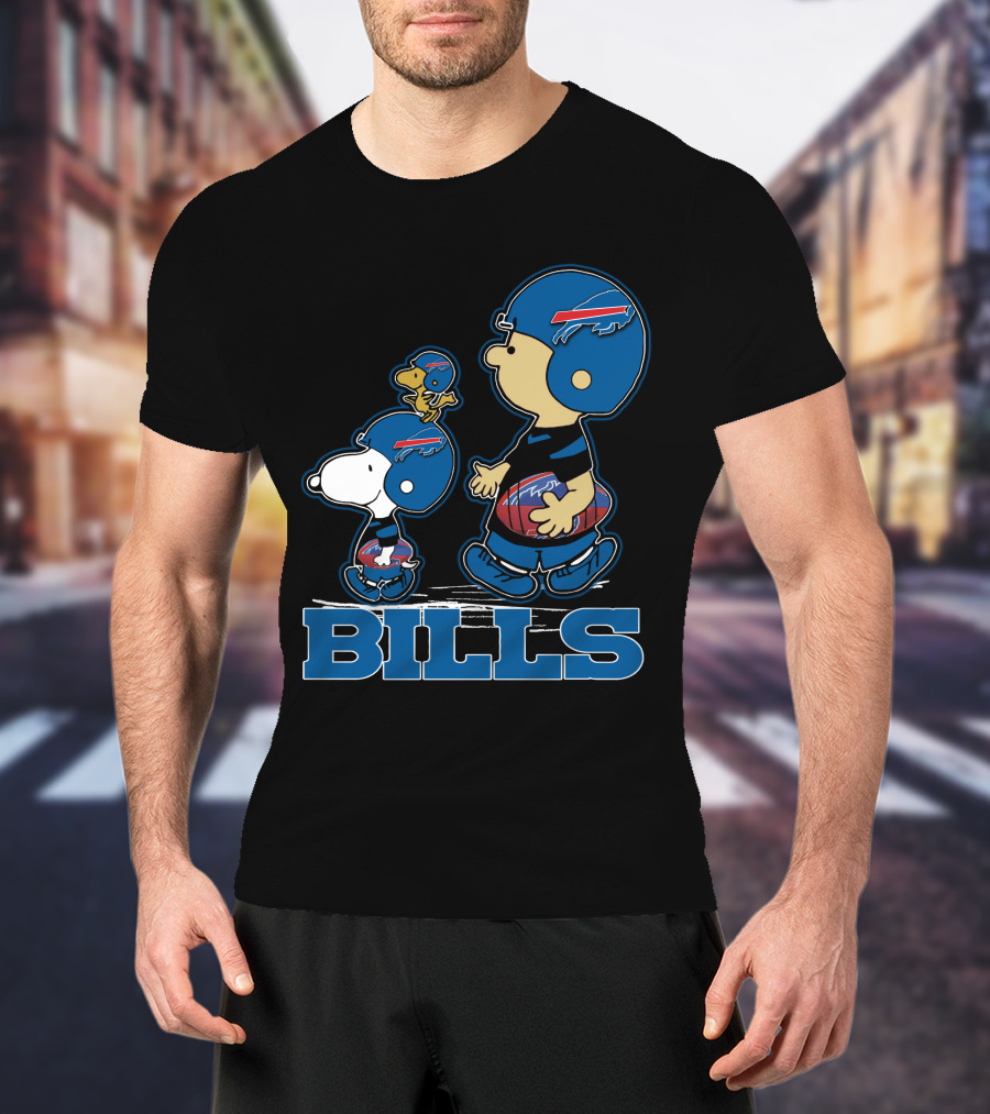 Bills Snpfootball Buffalo Peanuts Characters T-Shirt