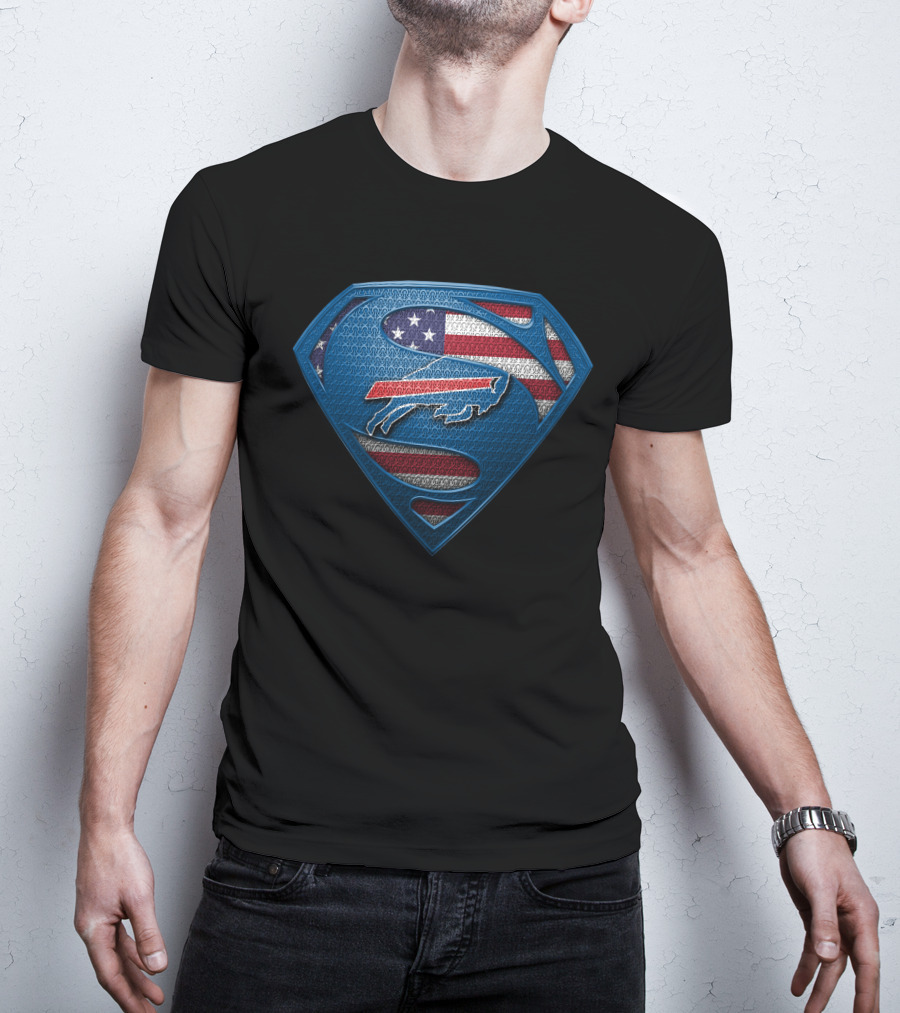 Buffalo Bills American Flag Superman T-Shirt