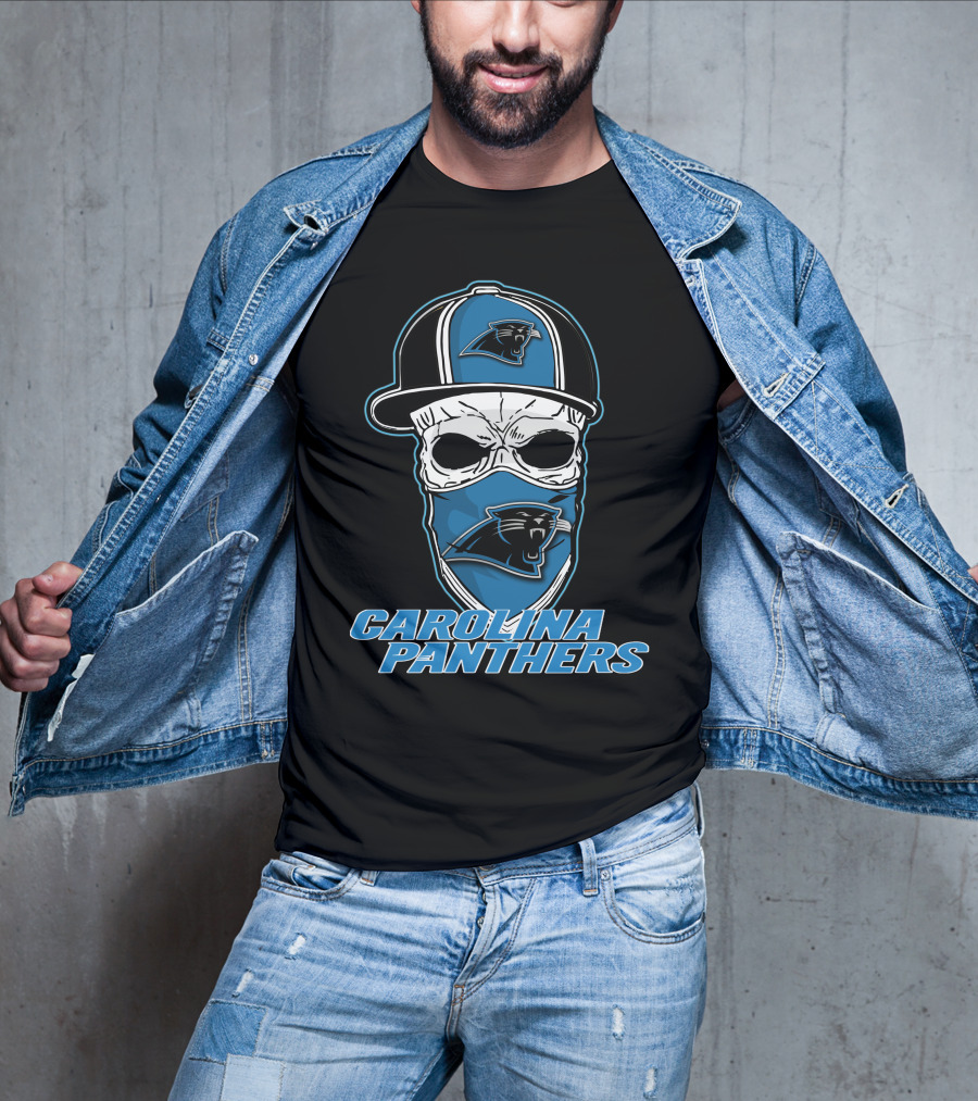Carolina Panthers Skull Hat Fan T-Shirt
