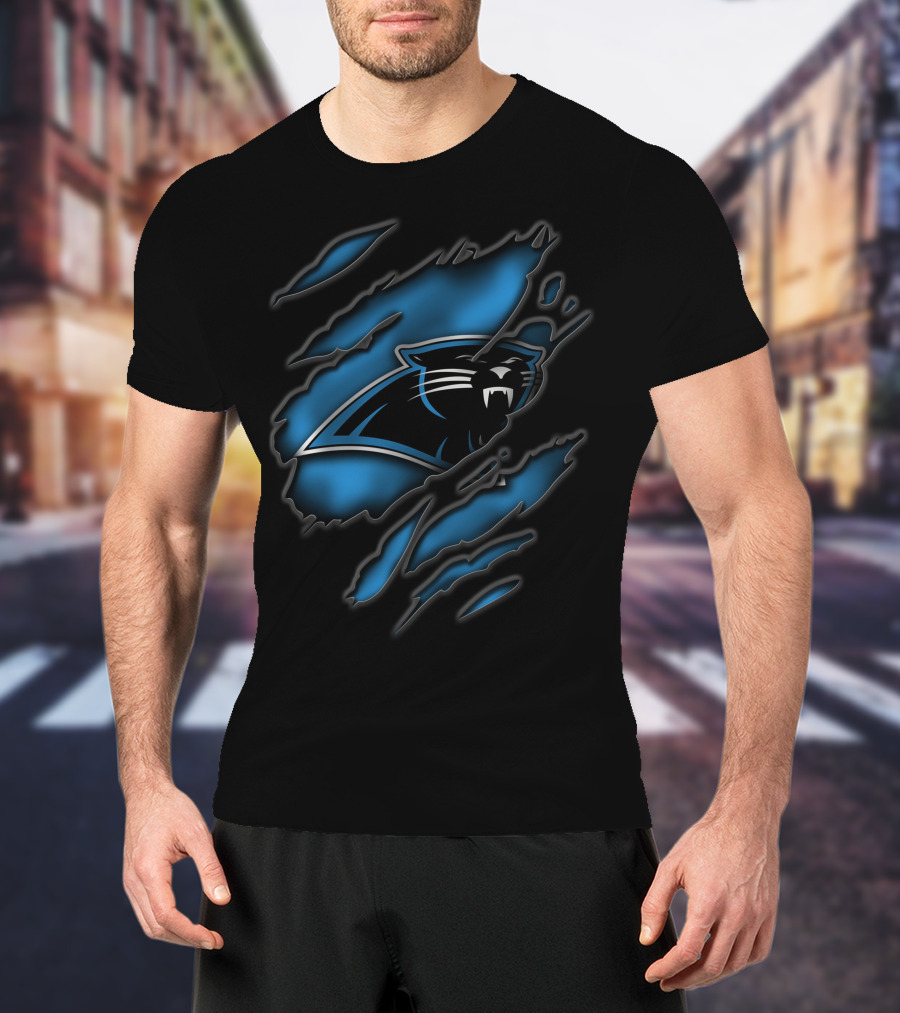 Carolina Panthers Claw Marks Torn T-Shirt