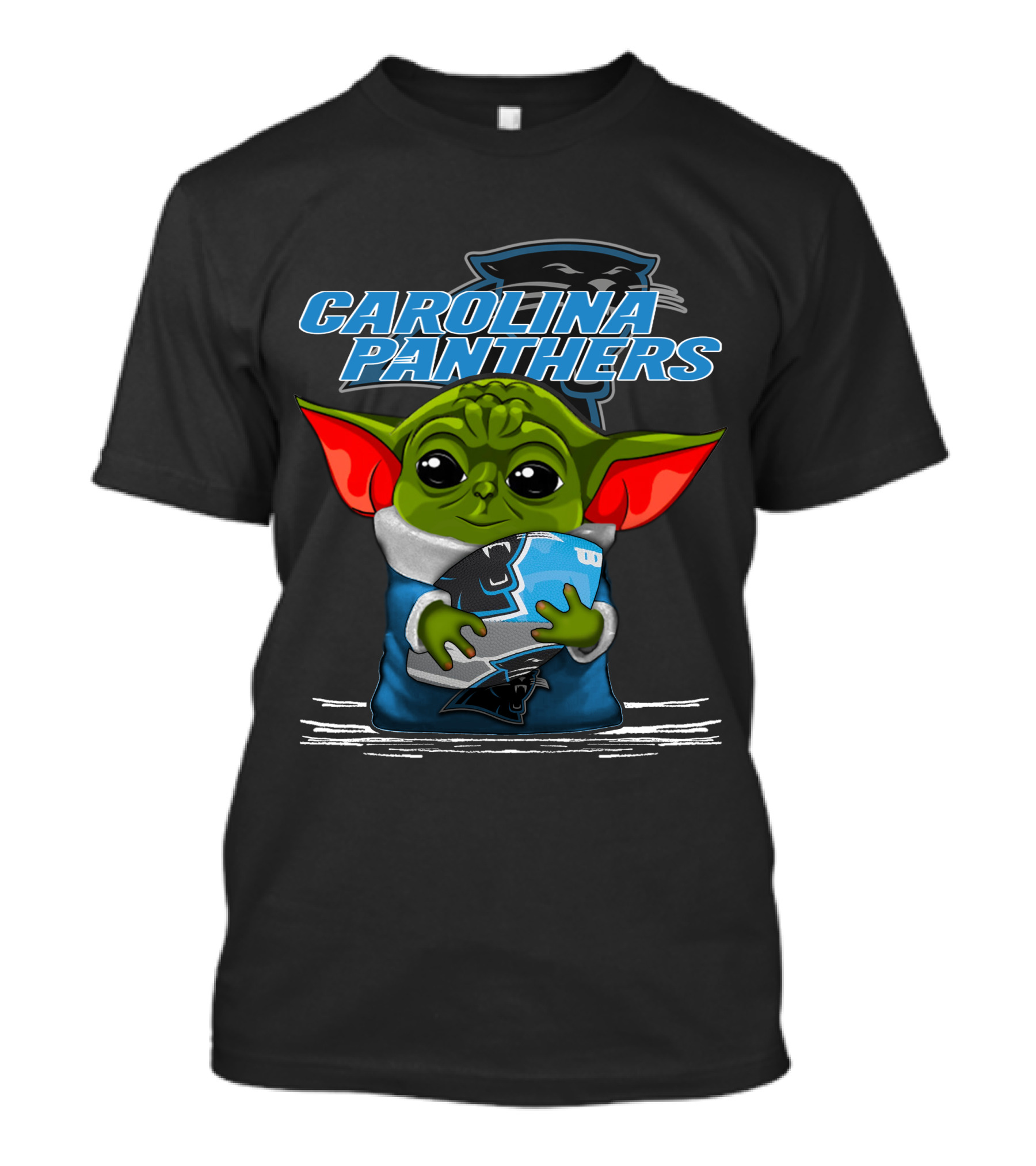 CAROLINA PANTHERS Yoda Holding Football T-Shirt
