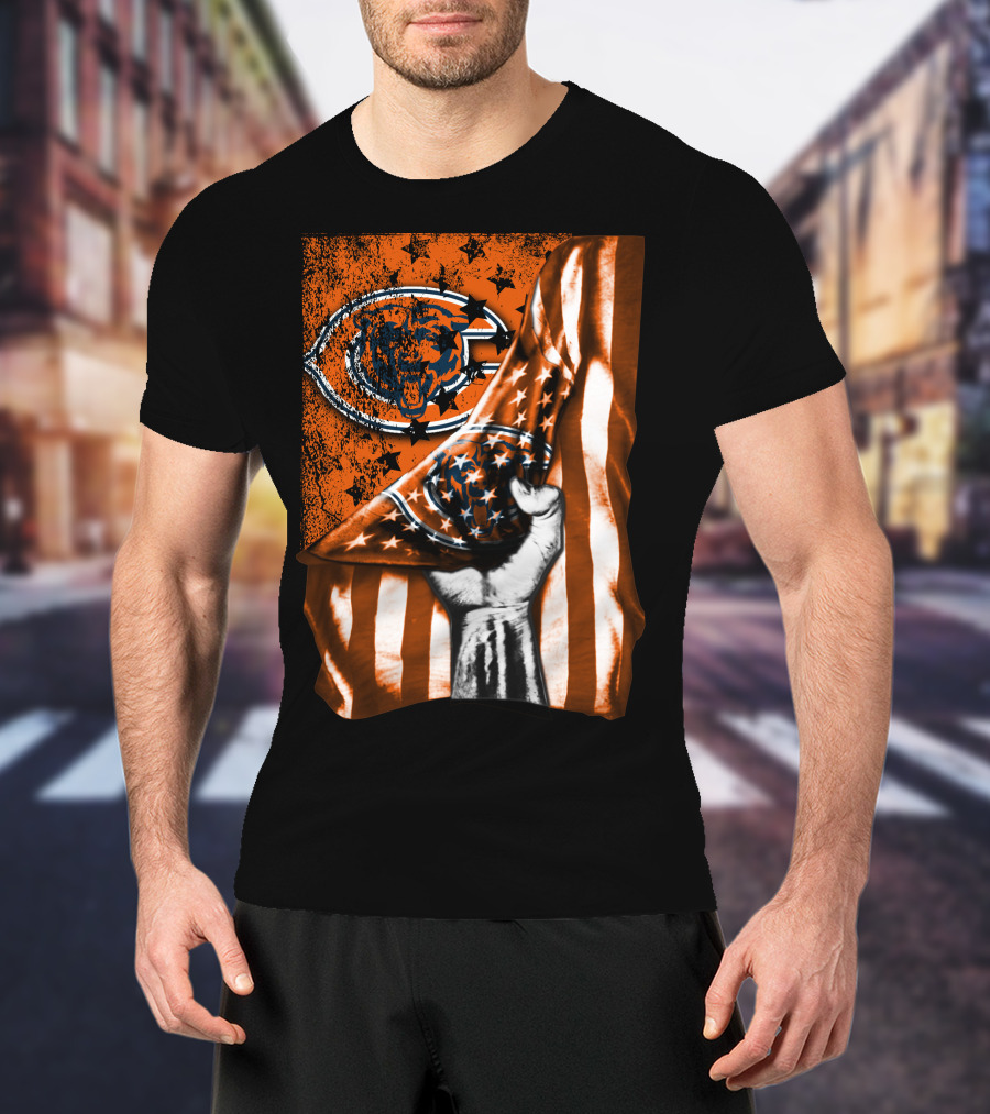 Chicago Bears American Flag Bear T-Shirt
