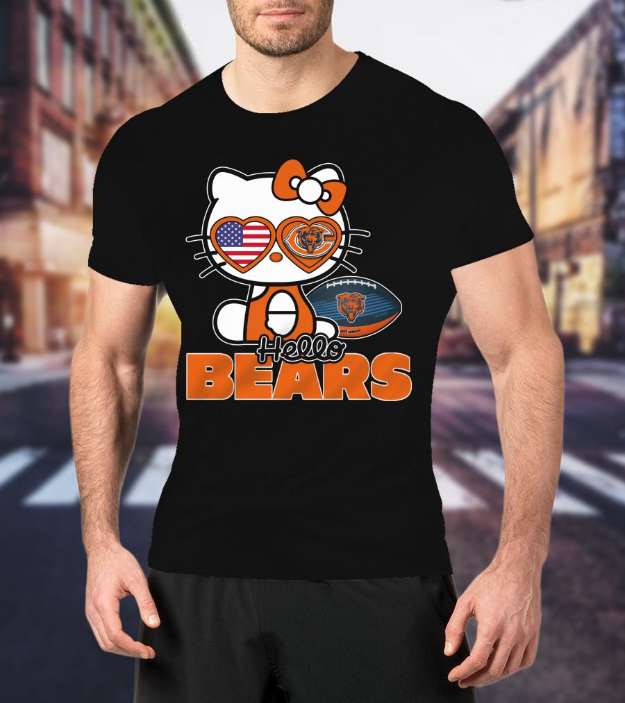 Hello Kitty Chicago Bears USA Football T-Shirt