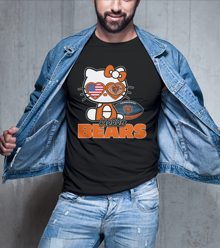 Hello Kitty Chicago Bears USA Football T-Shirt
