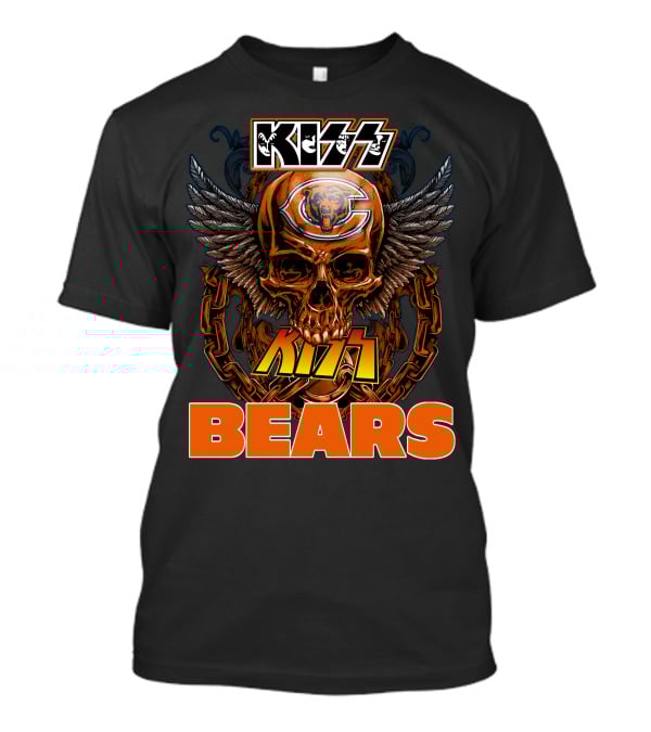 KISS CHICAGO BEARS Skull Wings T-Shirt