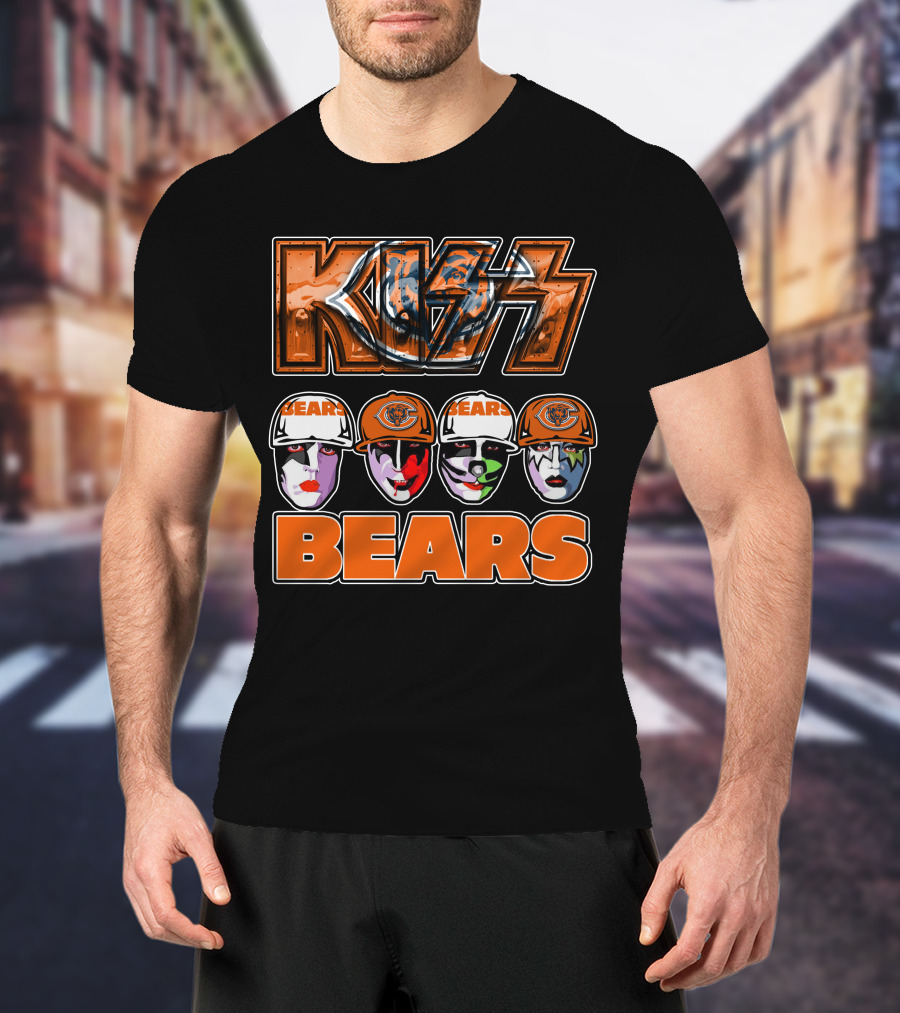 Kiss Chicago Bears Rock Band Faces T-Shirt