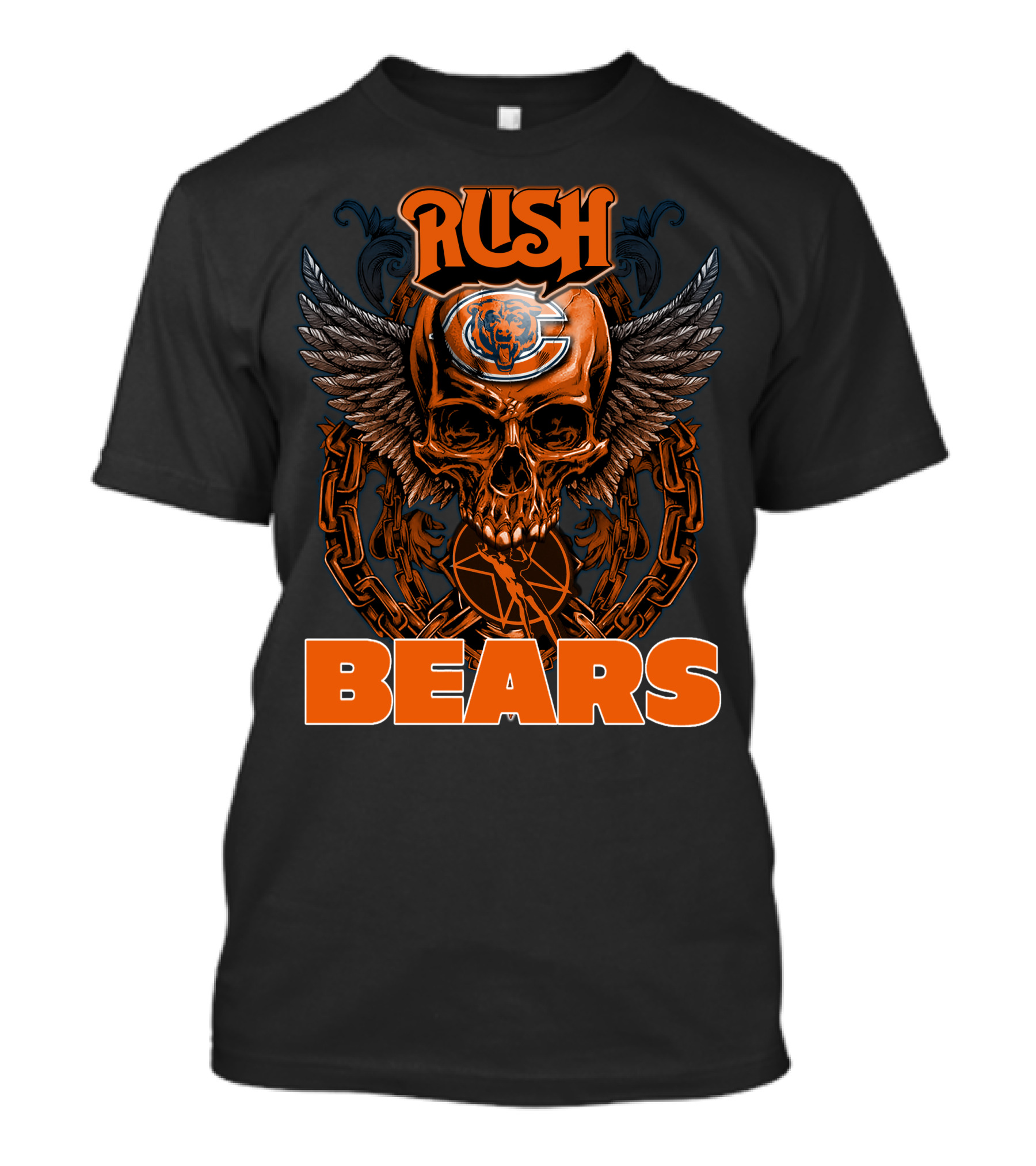 RUSH CHICAGO BEARS Skull Wings T-Shirt