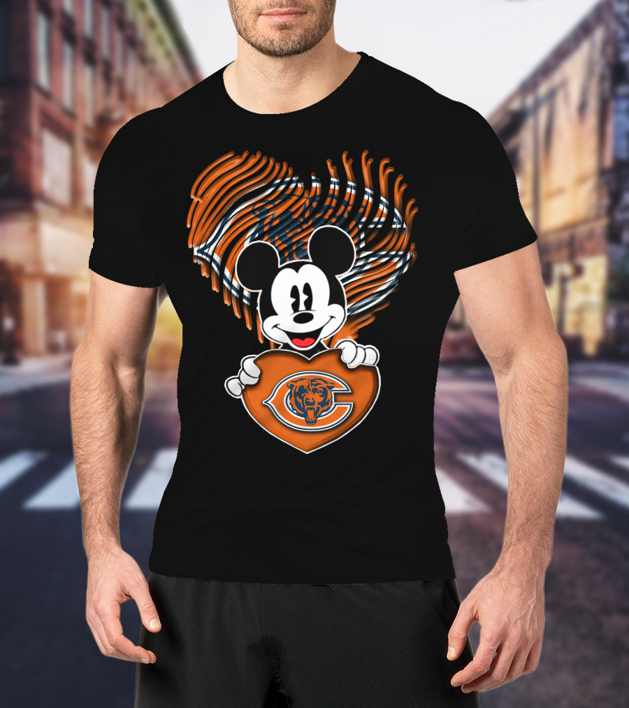 Mick And Heart Shaped Chicago Bears T-Shirt
