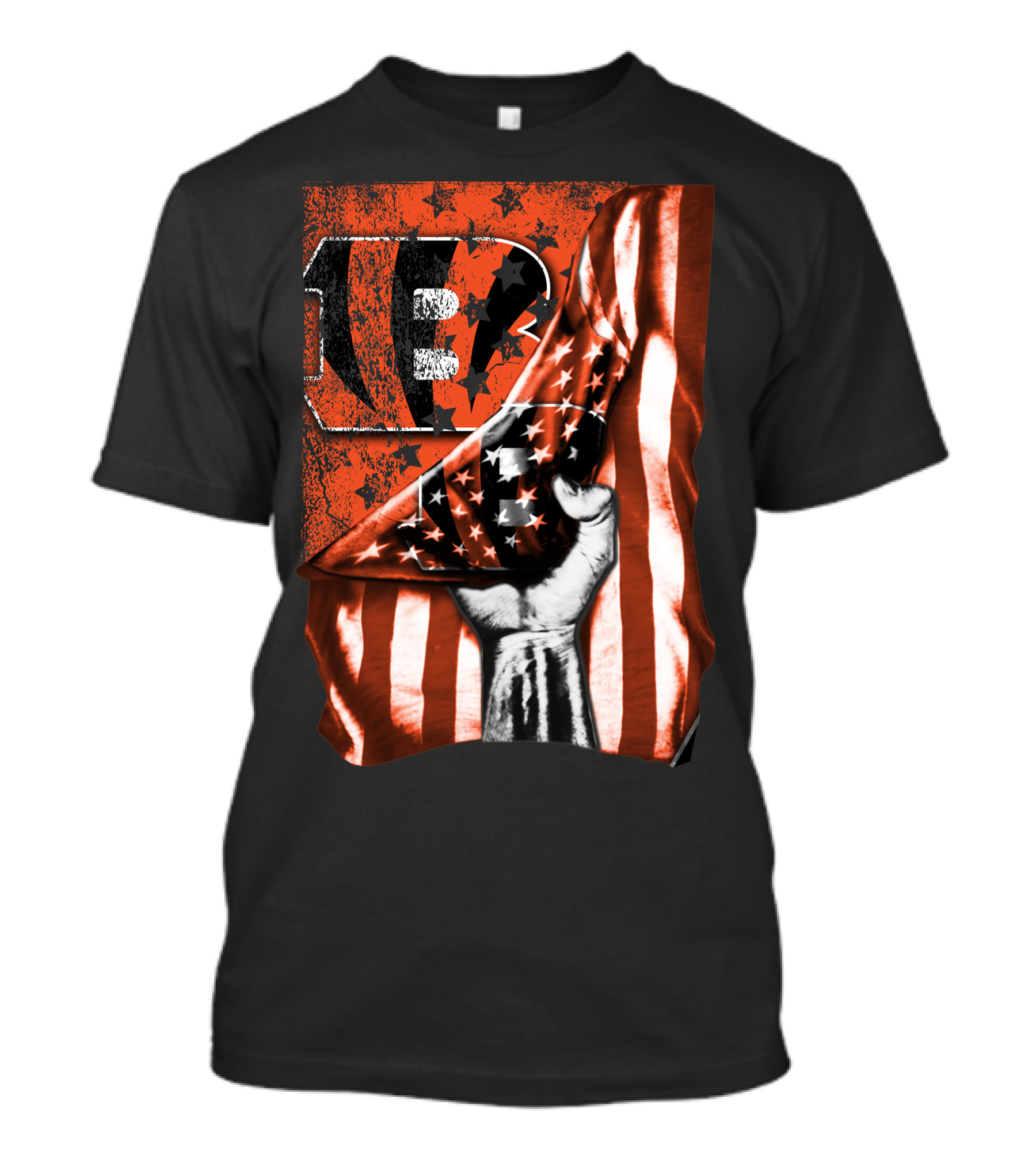 Bengals Logo Stars And Stripes Grunge Flag Cincinnati Bengals T-Shirt