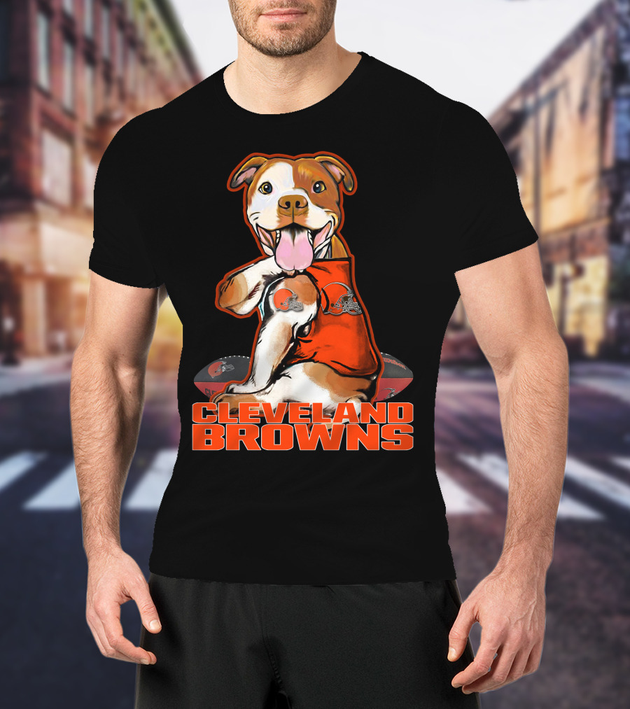 Cleveland Browns Pitbull Fan Football T-Shirt