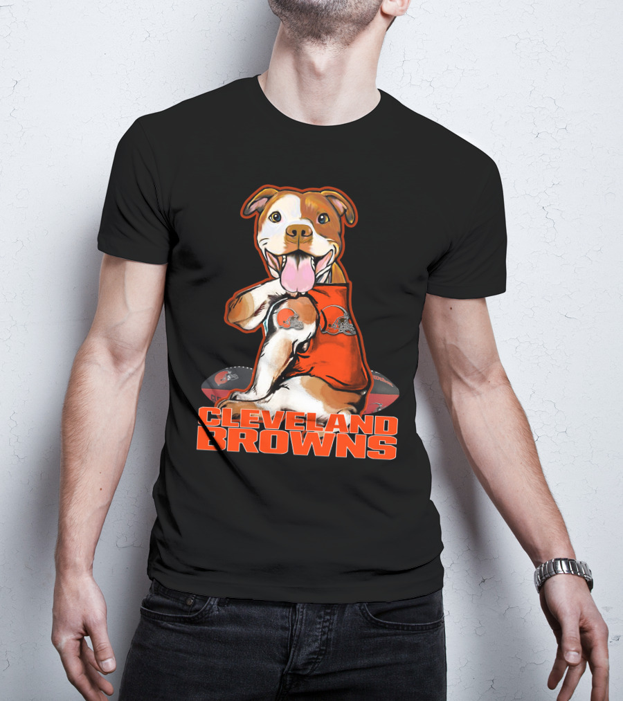 Cleveland Browns Pitbull Fan Football T-Shirt