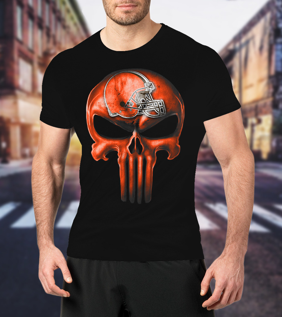 Skull Cleveland Browns Helmet T-Shirt