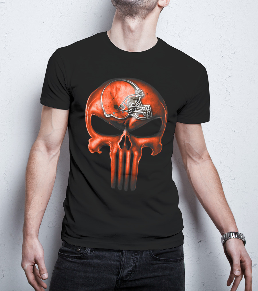Skull Cleveland Browns Helmet T-Shirt