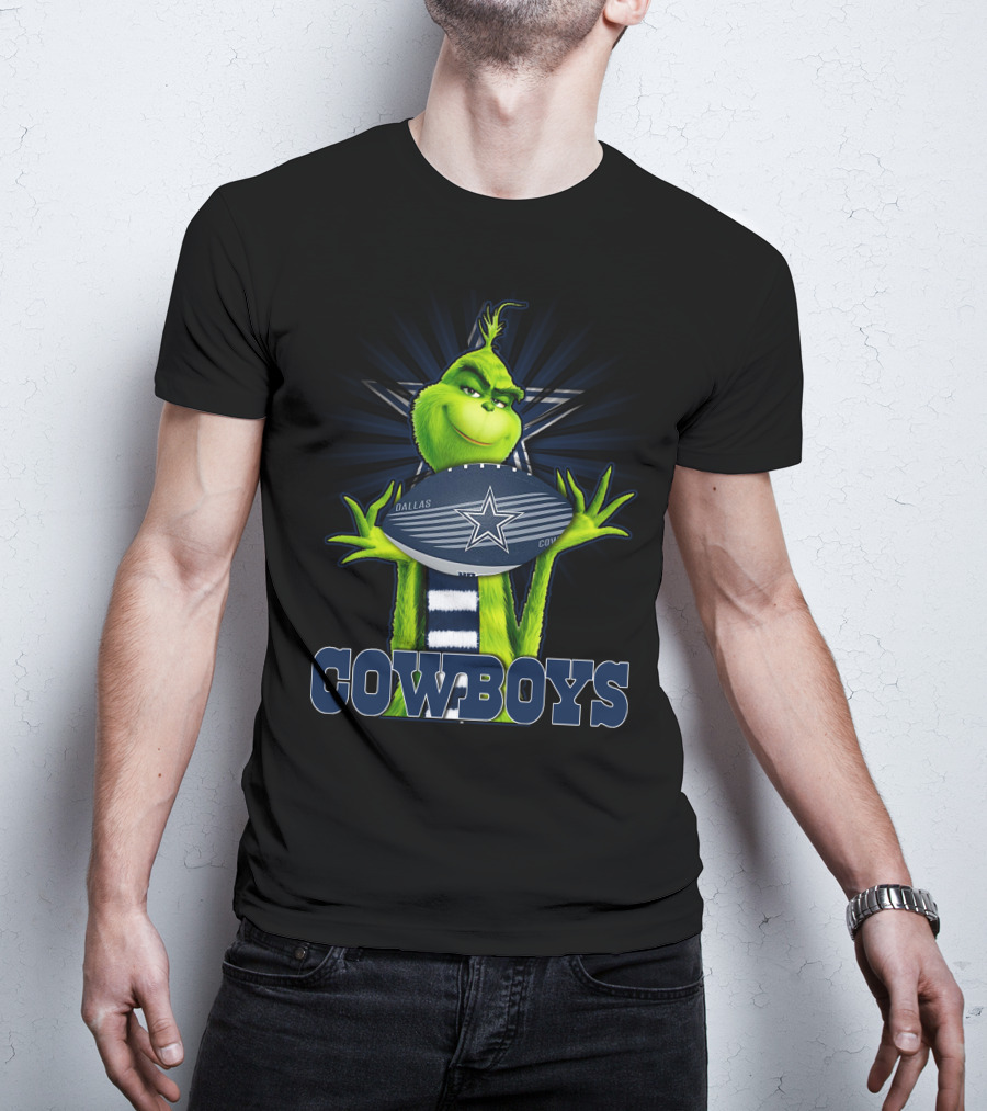 Grinch Holding Dallas Cowboys Football Nfl Fan T-Shirt