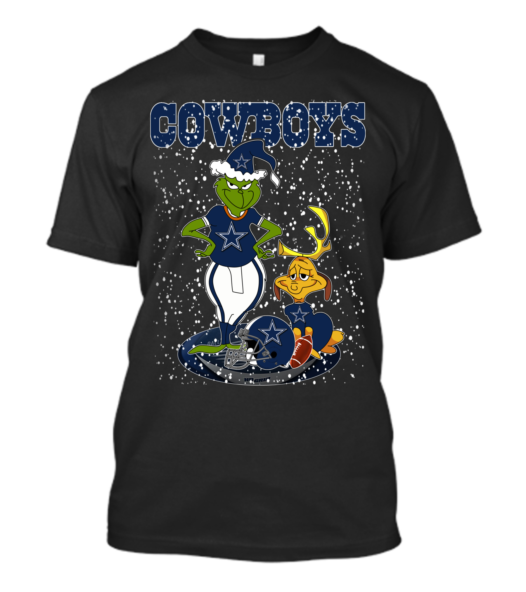 Grinchxmas Dallas Cowboys Christmas Football T-Shirt