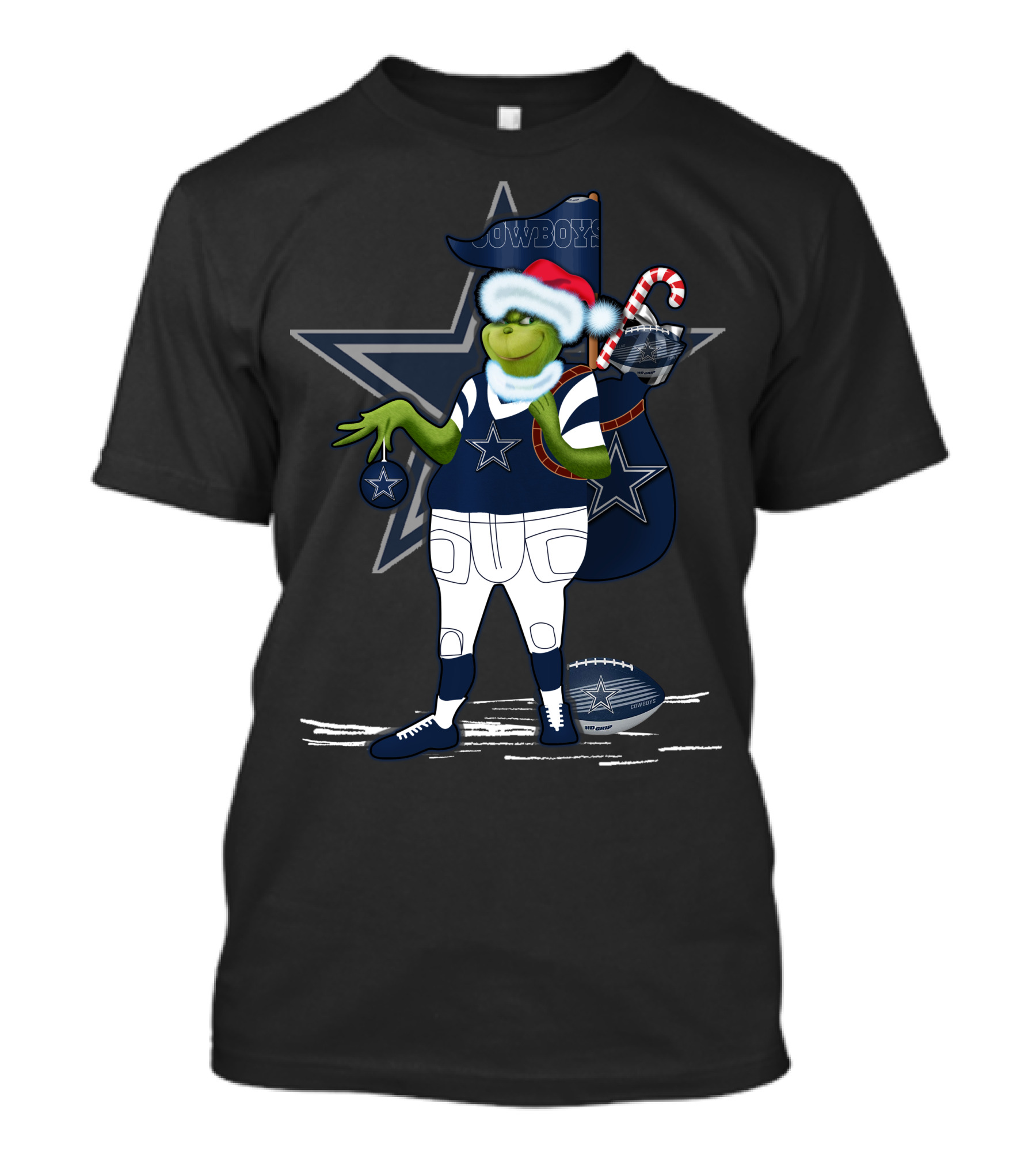 Grinchxmas V1 Dallas Cowboys Star Holiday Football Cheer T-Shirt