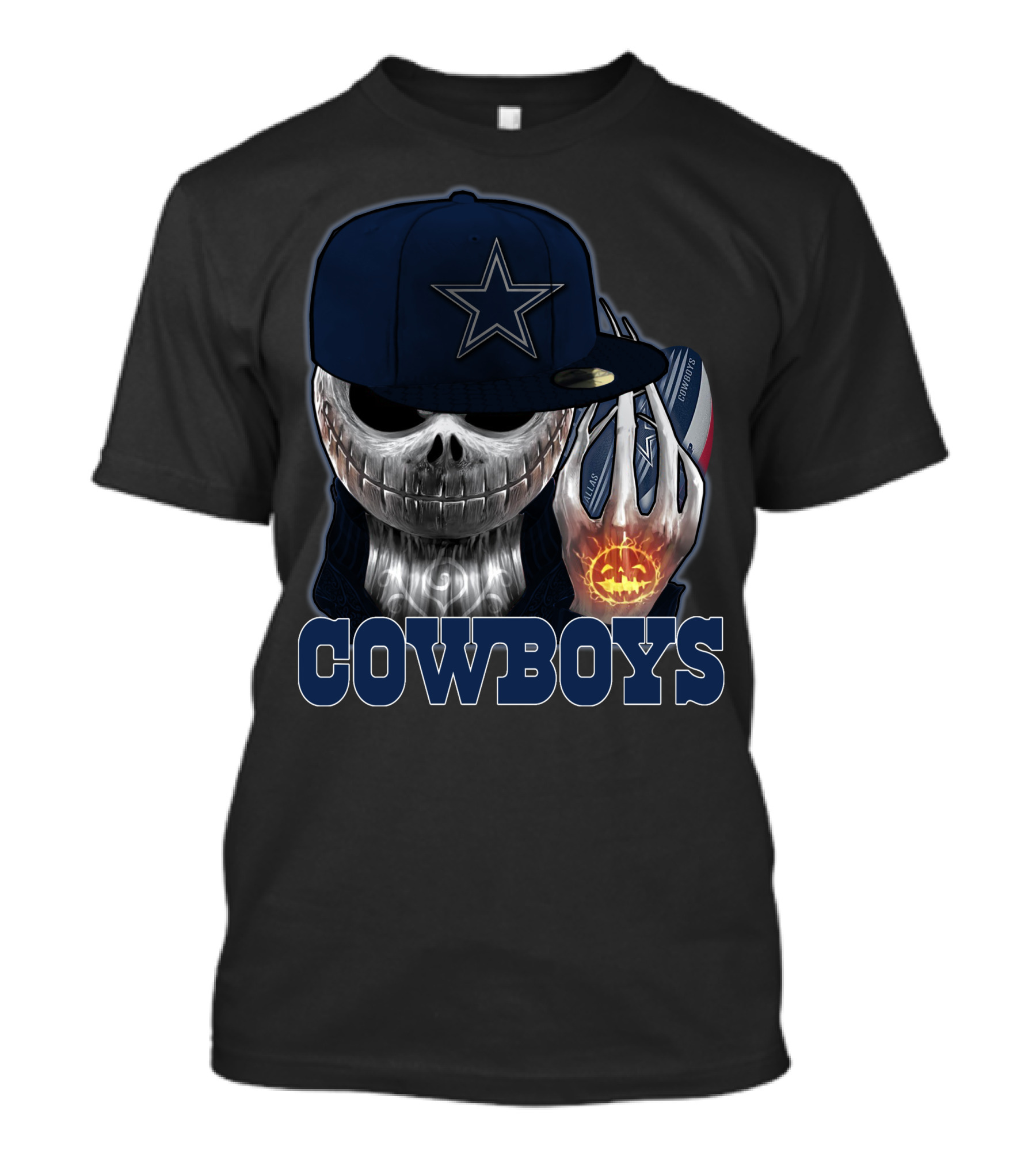 Jackskull Cowboys Halloween Football T-Shirt