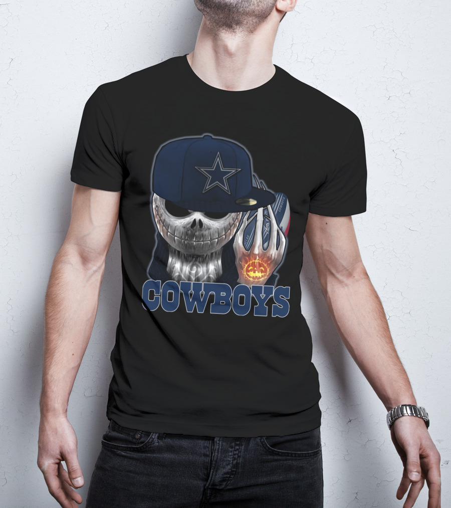 Jackskull Cowboys Halloween Football T-Shirt