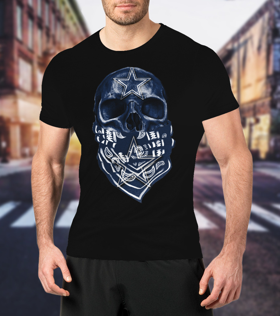 Skull Dallas Cowboys Star Bandana T-Shirt