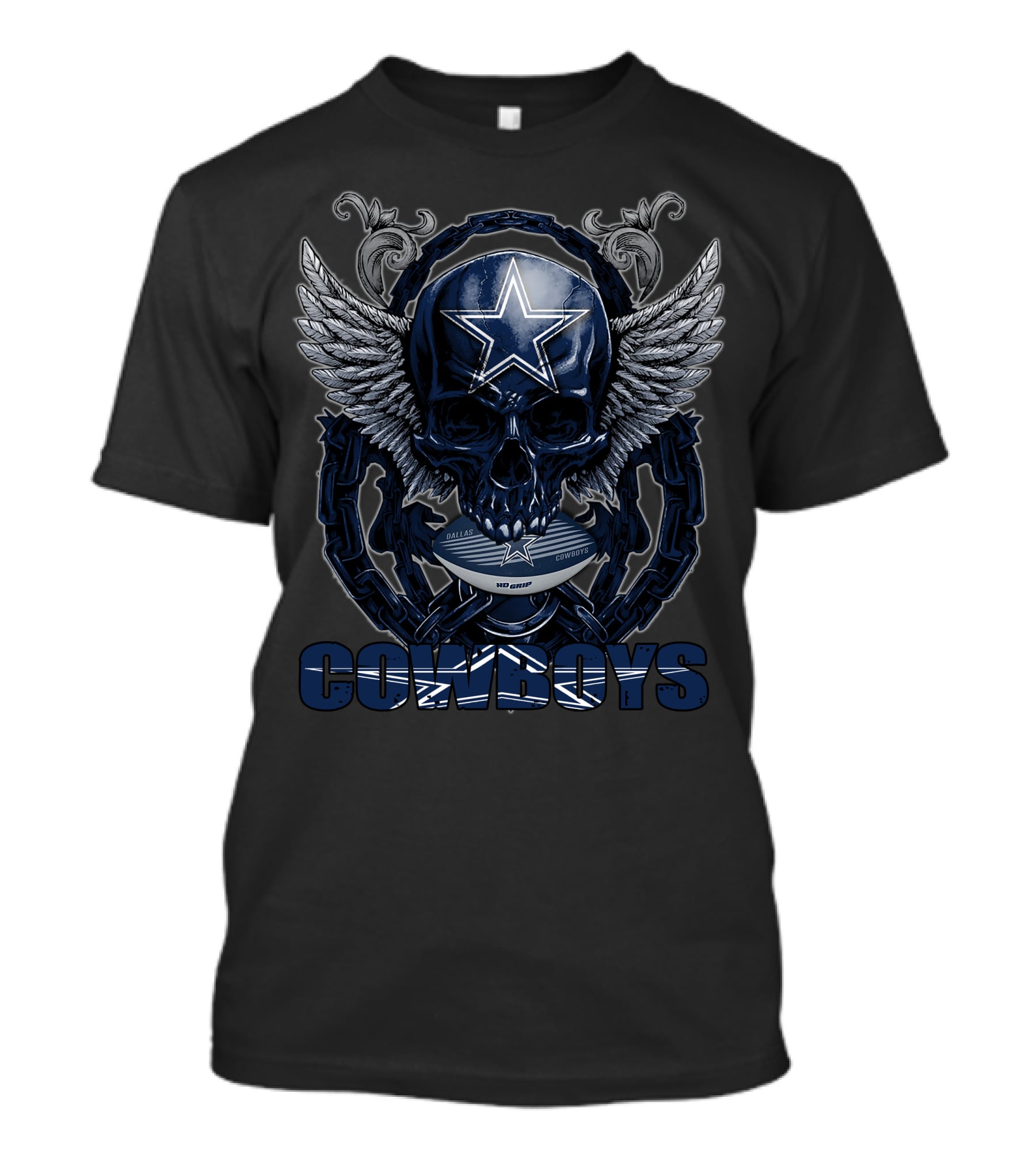 Dallas Cowboys Skull With Wings And Star T-Shirt