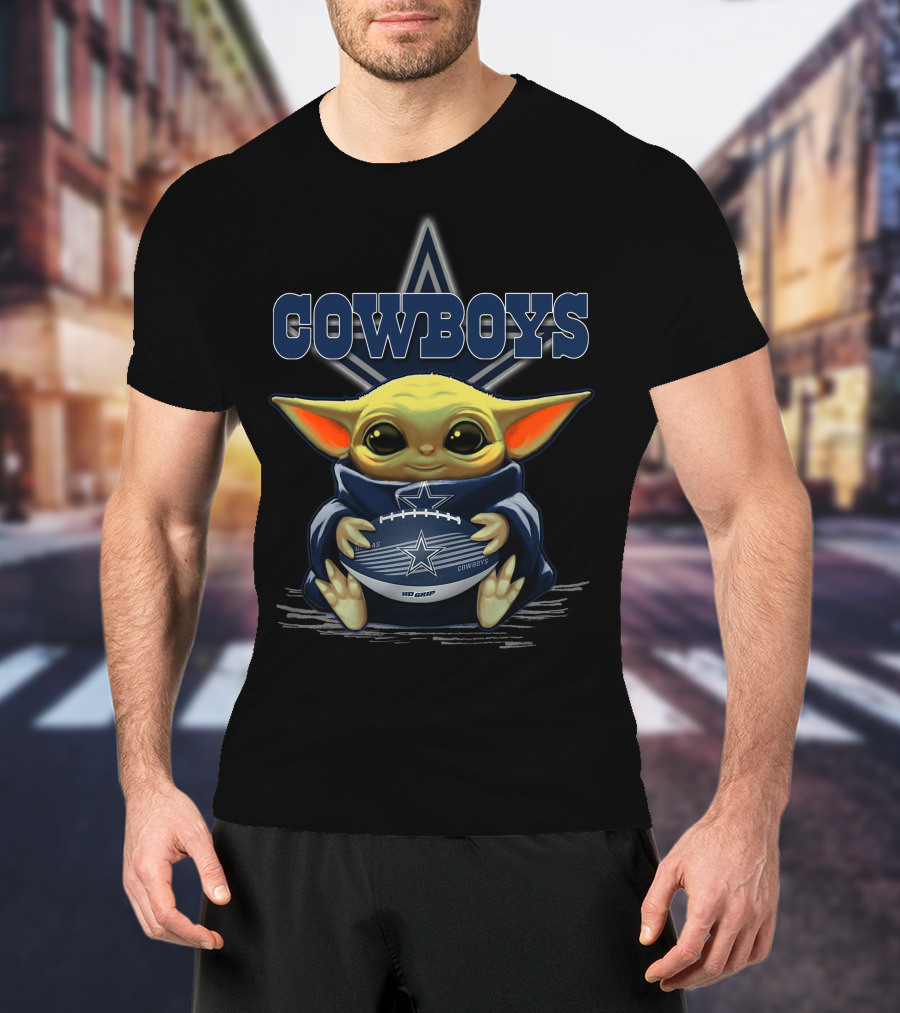 Cowboys Yoda Holding Dallas Cowboys Football T-Shirt