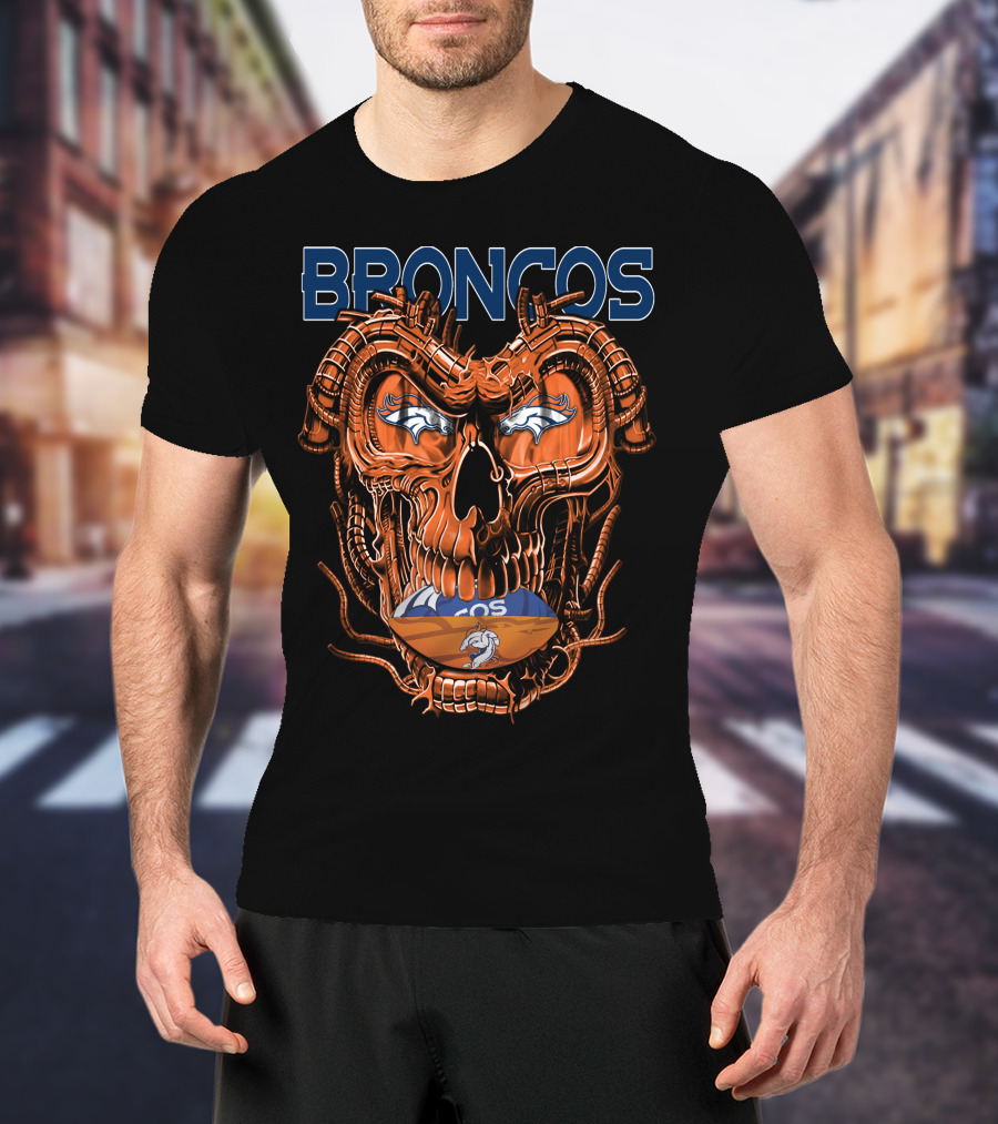 BRONCOS Dragonskull Football Helmet T-Shirt