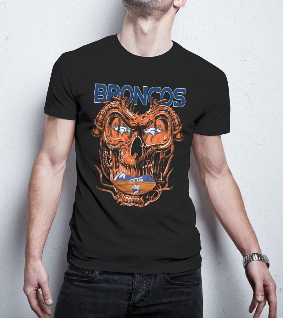 BRONCOS Dragonskull Football Helmet T-Shirt
