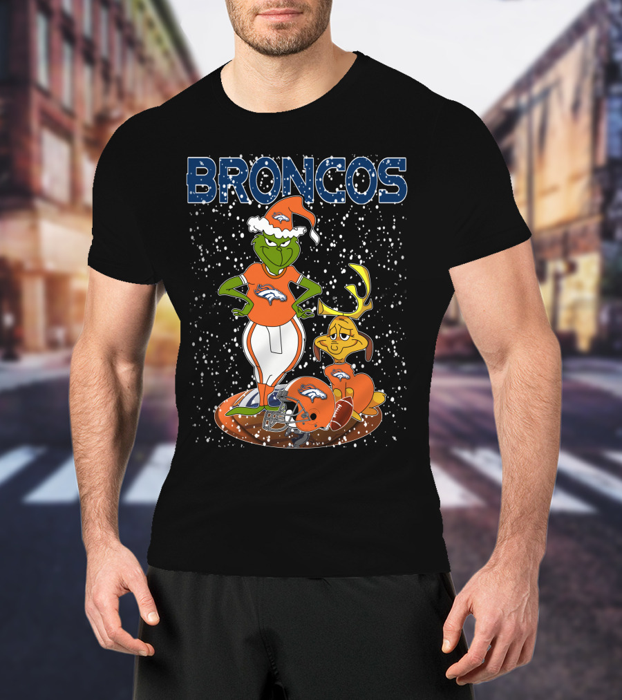 Grinchxmas DENVER BRONCOS Holiday Spirit MaxNFL T-Shirt