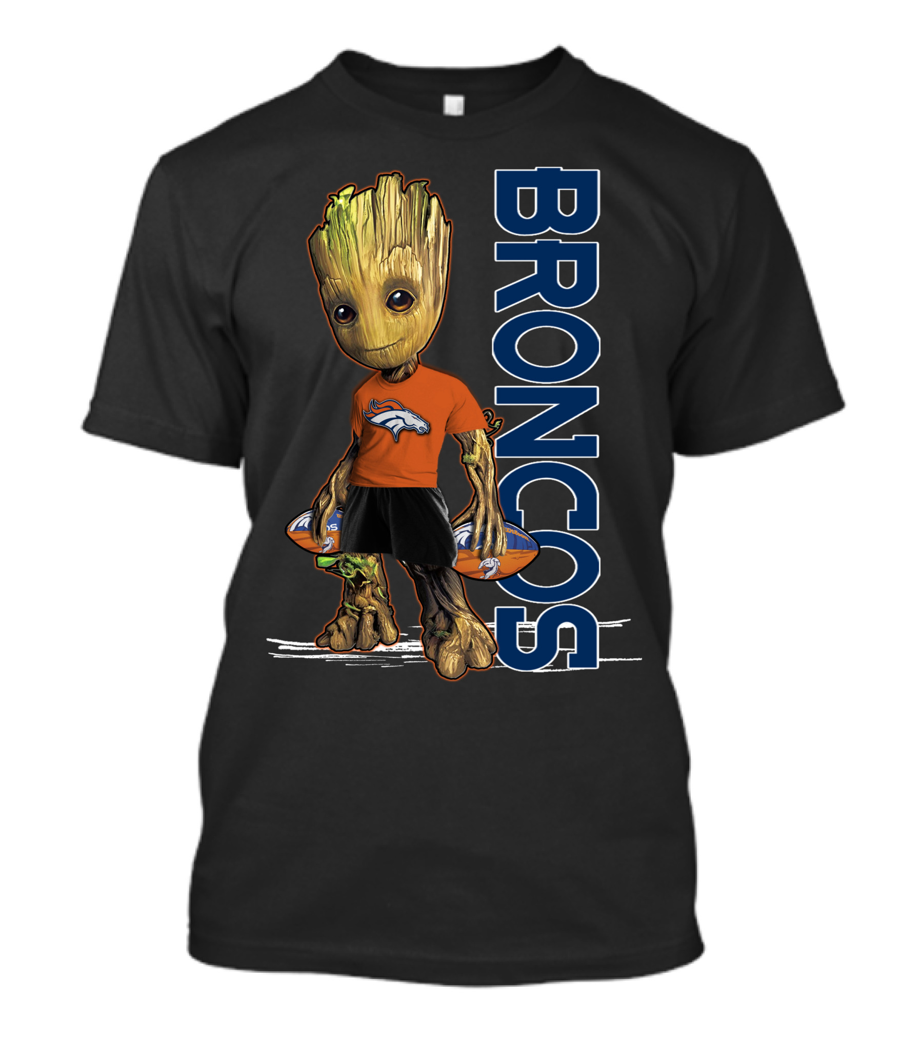 Groot Denver Broncos Football Fan Gear T-Shirt